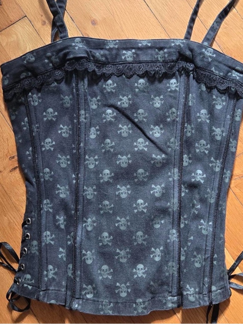 TRIPP NYC ISO grey skull corset